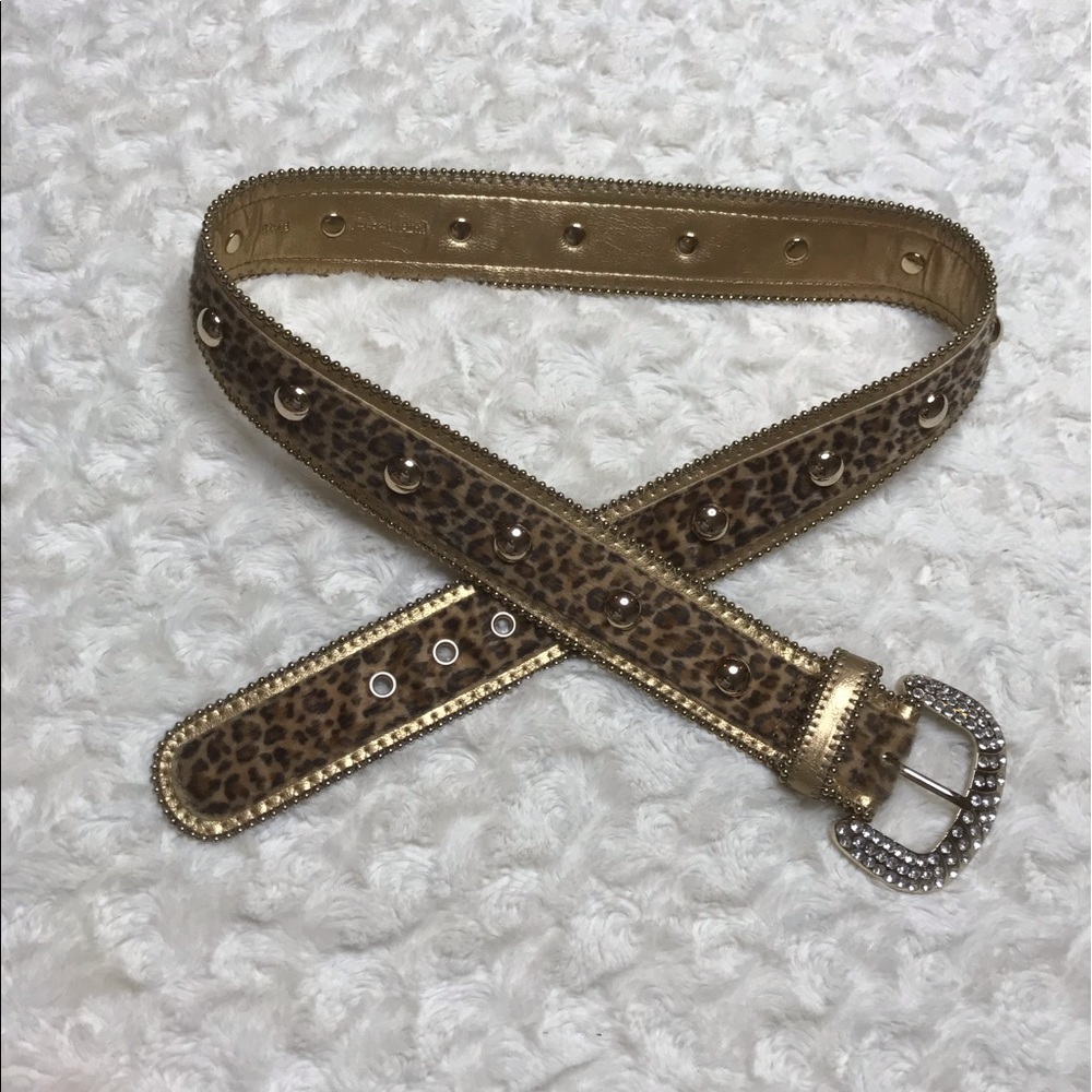 Cheetah Print Boho Western Embellished Belt